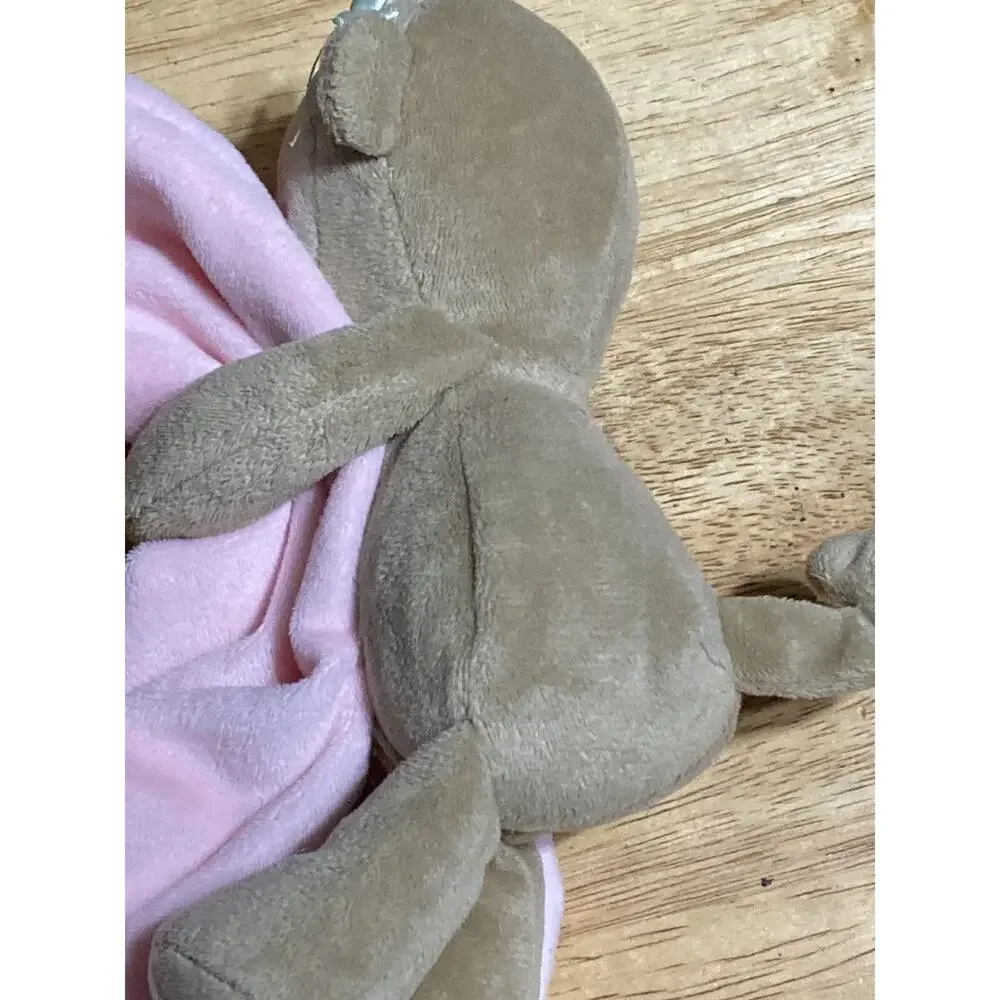 Carters Child of Mine Pink Lovey Monkey Sweet Cupcake Rattle Head Satin Security